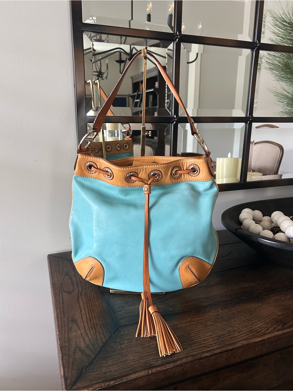 Vintage Michael Kors Griffin leather hobo.